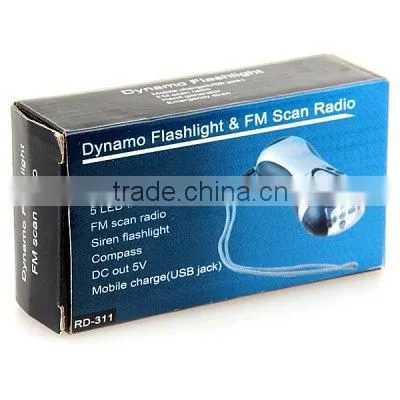 rechargeable plastic led flashlight dynamo flashlight