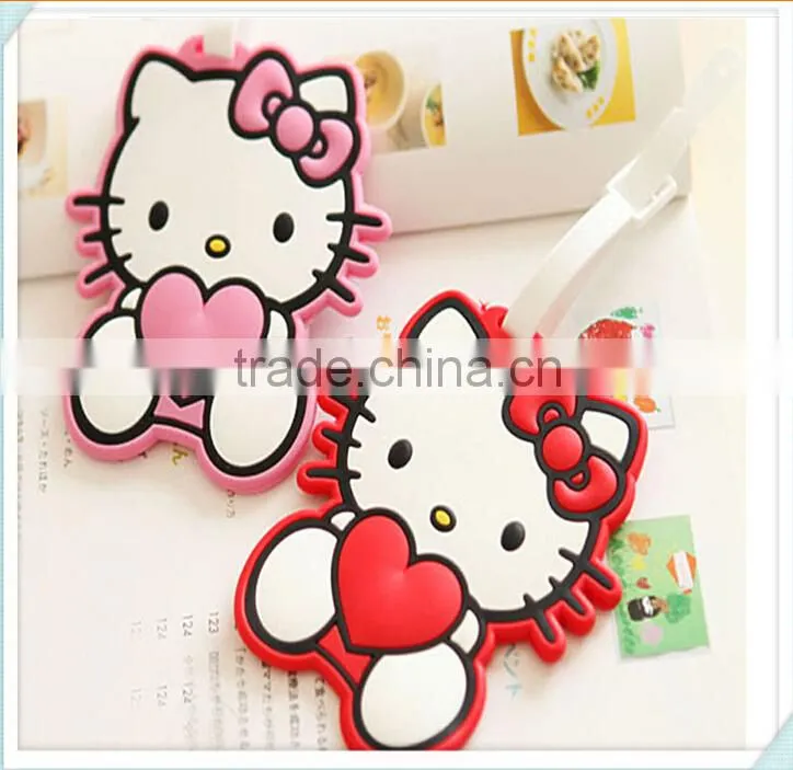 Hogift 2015 new cartoon soft PVC luggage tag/promotion luggage tag/custom luggage tag