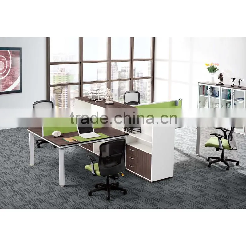 office furniture china 2 person open office workstation with table top partition