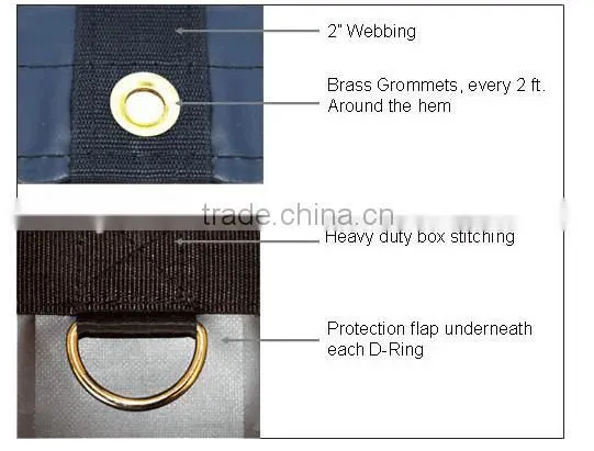 Flatbed Truck Tarp - 15oz Light Weight Steel Tarp For Flatbed Trailer Tarps