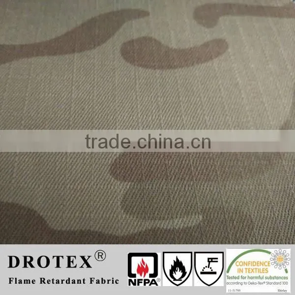 7oz FR Cotton Nylon Oil Water Repellent Ripstop Fabric