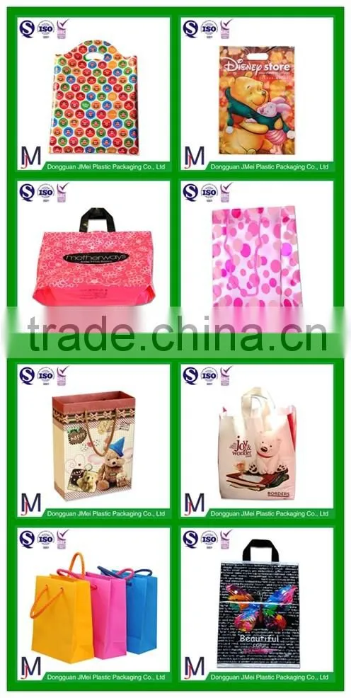 2016 Hot Sales Custom print LDPE shopping handle bag/clothes gift shopping packaging bag