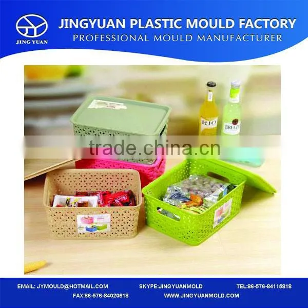 New design plastic rectangle wicker basket mould