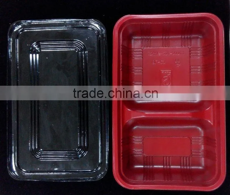 plastic food trays with two compartments