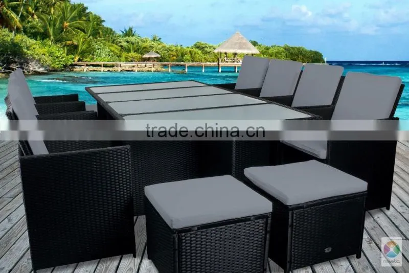 Outdoor poly rattan furniture cube set, Vietnam high quality poly rattan