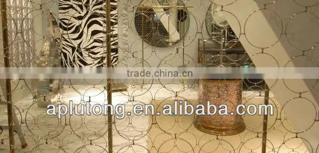 Decorative metal screen mesh for interior room divider