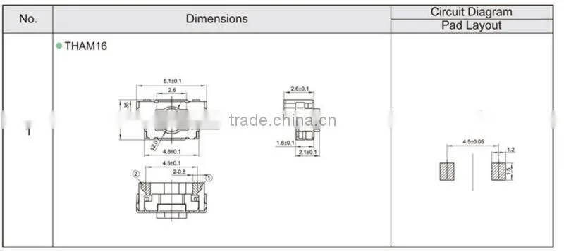FTHAM16 micro 3.5x4.7mm led strip touch switch