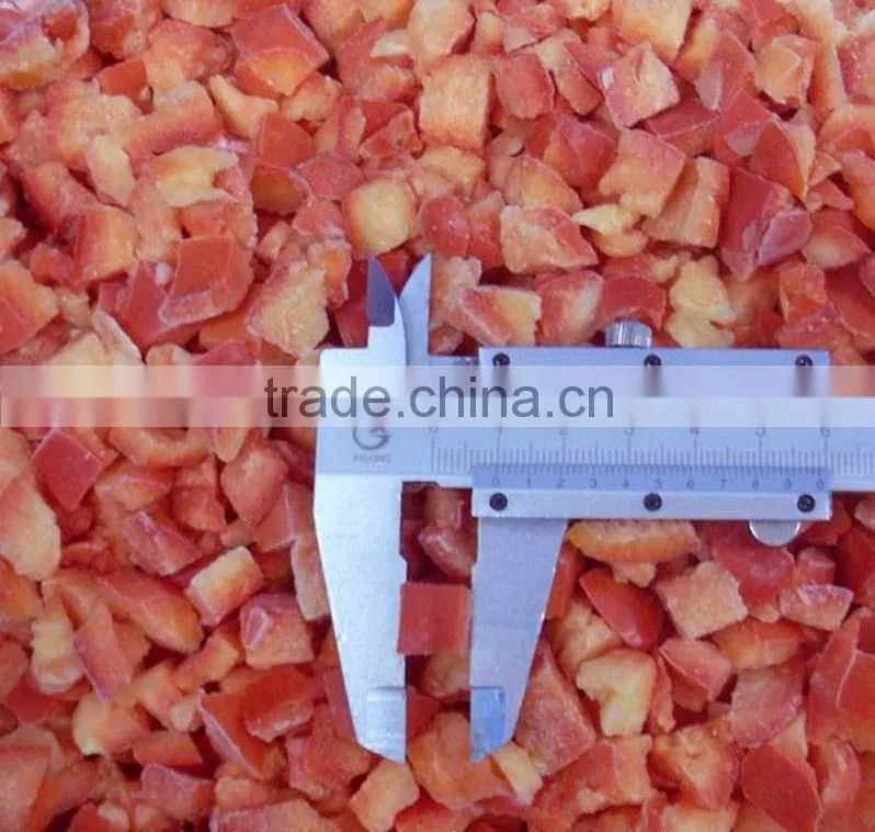 Good quality 10mm frozen IQF red pepper dices
