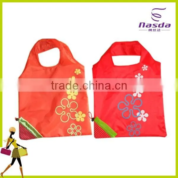 Strawberry polyester bag folding shopping bag cheap bag