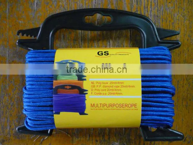 PP diamond braid rope with non-woven core