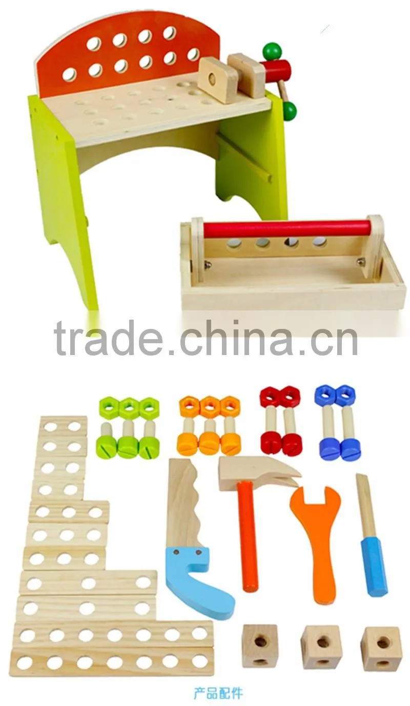 Creative DIY wooden tool table assembly toy disassembling screw toys