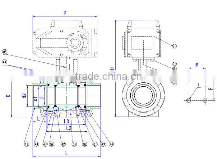 PVC/ CPVC/ PP/ PVDF Electric actuated true union ball valves JIS