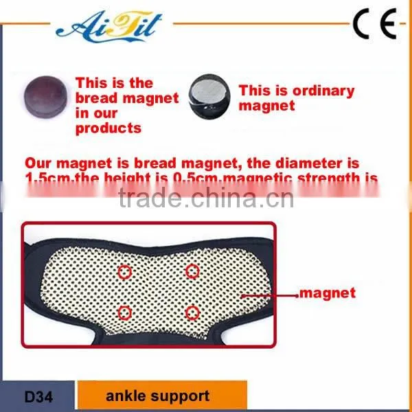 Elastic neoprene magnetic far-infrared self-heating ankle support for pain relief