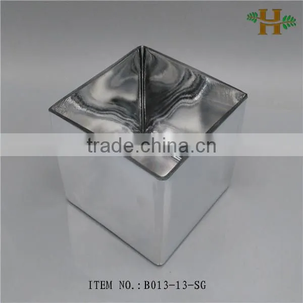 silver square glass vases for decoration