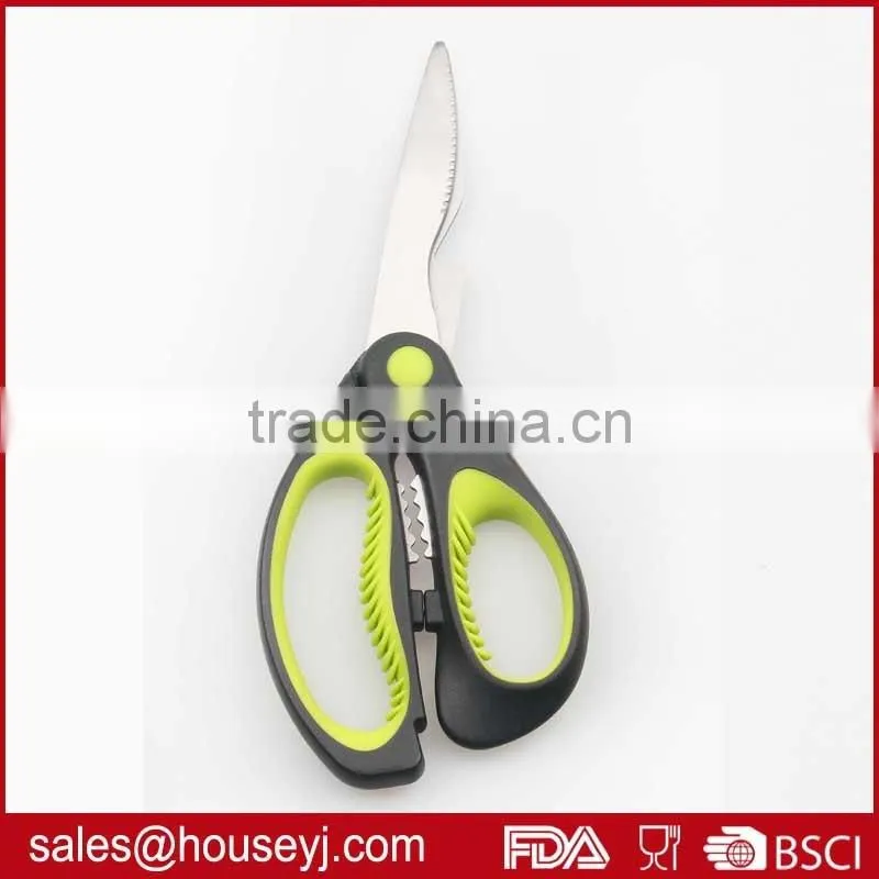 Utility stainless steel kitchen scissors with pp+TPR plastic handle