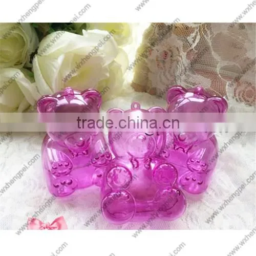 Cleverish portable cute bear plastic storage jewelry wedding box kit
