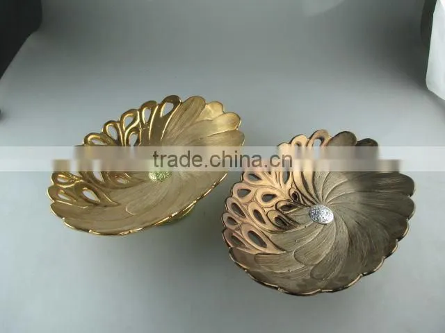 Stocklot golden metal stand for fruit/cake/candy/daily use