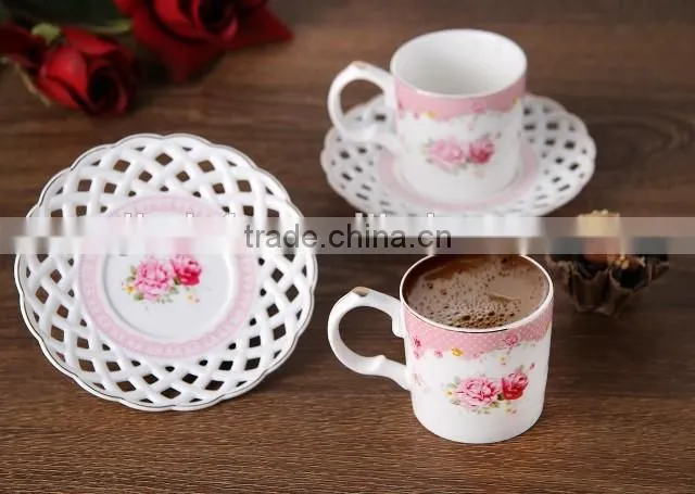 Royal porcelain coffee cup set hot sell new bone coffee cup tea cup with logo