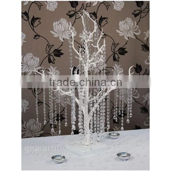 WTR021 GNW White Artificial Plastic Winter Dry Wedding Wishing Table Centerpiece Tree