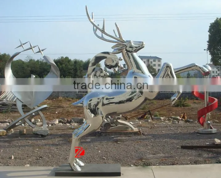 Stainless steel deer sculpture