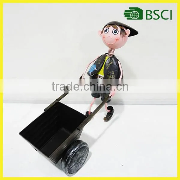 Hot selling metal flower boy for garden cart