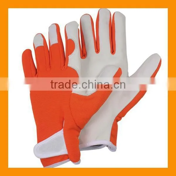 Soft Garden Work Pig Grain Leather Glove With Aeration Holes