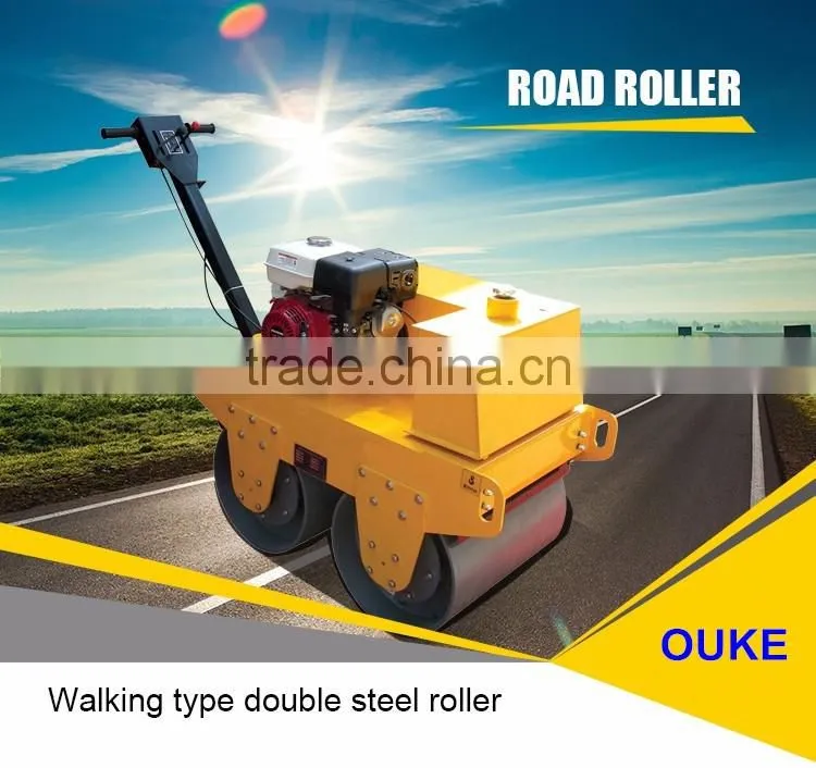 double drum walk behind vibratory road roller with good quality