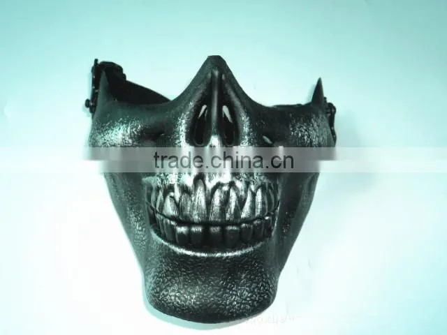 Plastic Cheap Halloween Horror Skull Half Face Jaw Mask