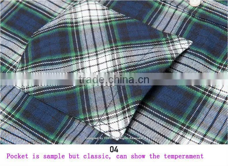 2014 Fashion 100%polyester mens casual long sleeve plaid shirt