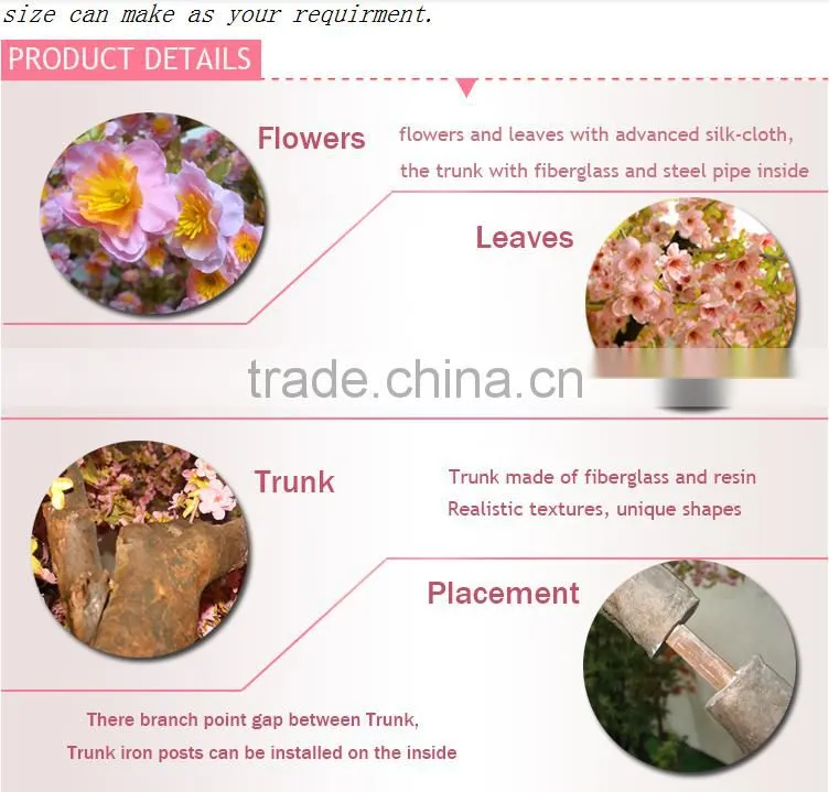 Artificial Indoor Cherry Blossom Tree Fake Wedding Wishing Blossom Tree Plastic Flower Trees And Plants Sale Peach Blossom