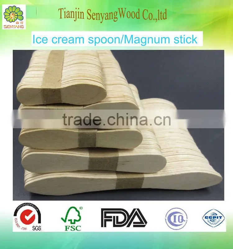 SY small magnum scoop wooden ice cream spoon