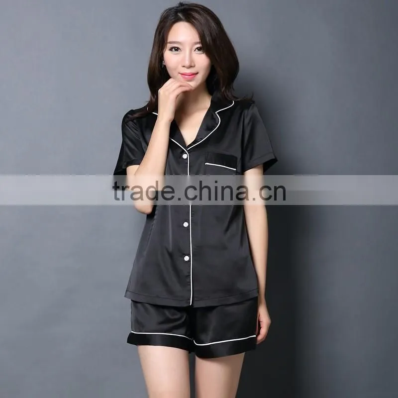 100% cotton sexy pajamas for women fabric for pajamas short sleeve women pajamas