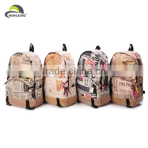 Mini waxed vintage cute canvas backpack