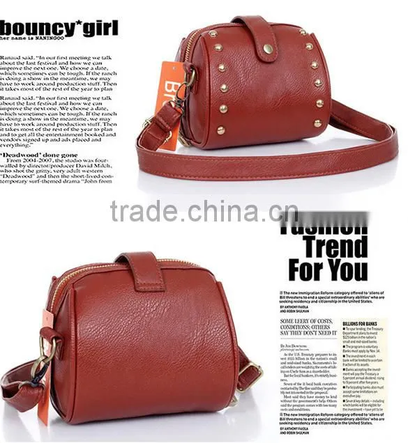 Artificial Leather Rivet Bag Mobile Phone Camera Bag Ladies Messenger Bag SV000197#