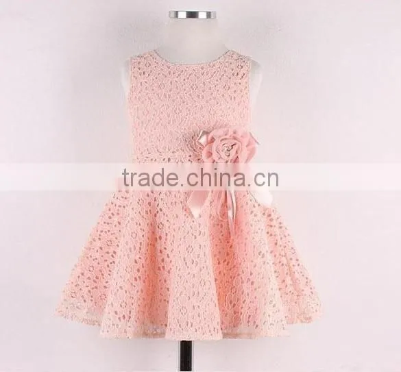 Kids Girls Lovely Sleeveless Lace Vest Princess Dress 20120#