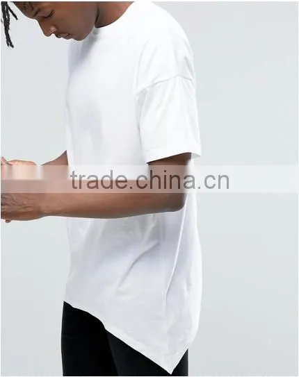 2016new fashion mens t shirt Irregular cutting t shirt blank tee