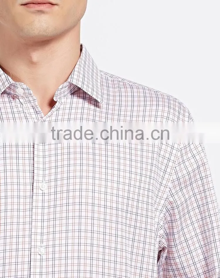 100% men cotton shirts plaid design casual shirts for men italian