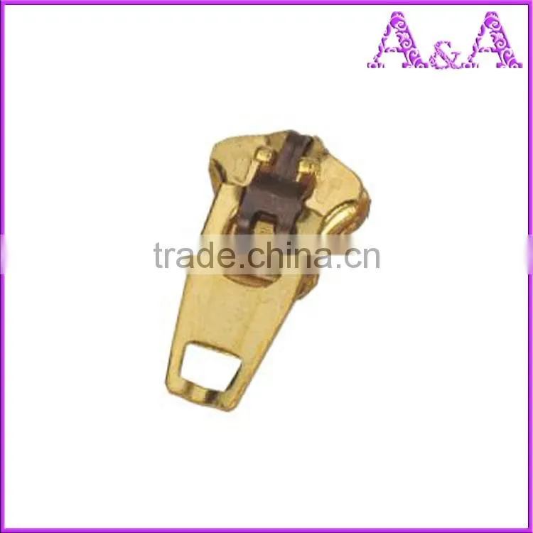 semi-lock key locking golden brass zipper slider