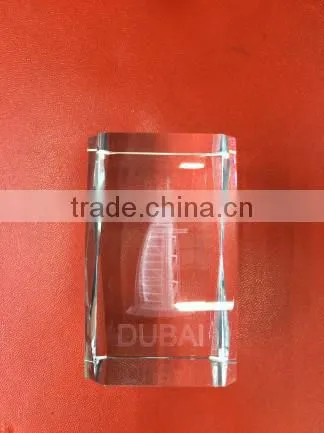 Famous Building Images Engraving,3D Crystal Engraving BURJ KHALIFA