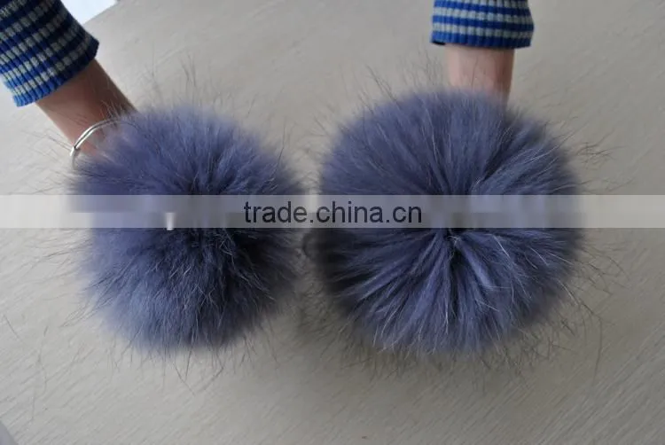 YR892 Hot Hot Cute Raccoon Fur Pom Poms Fur Balls