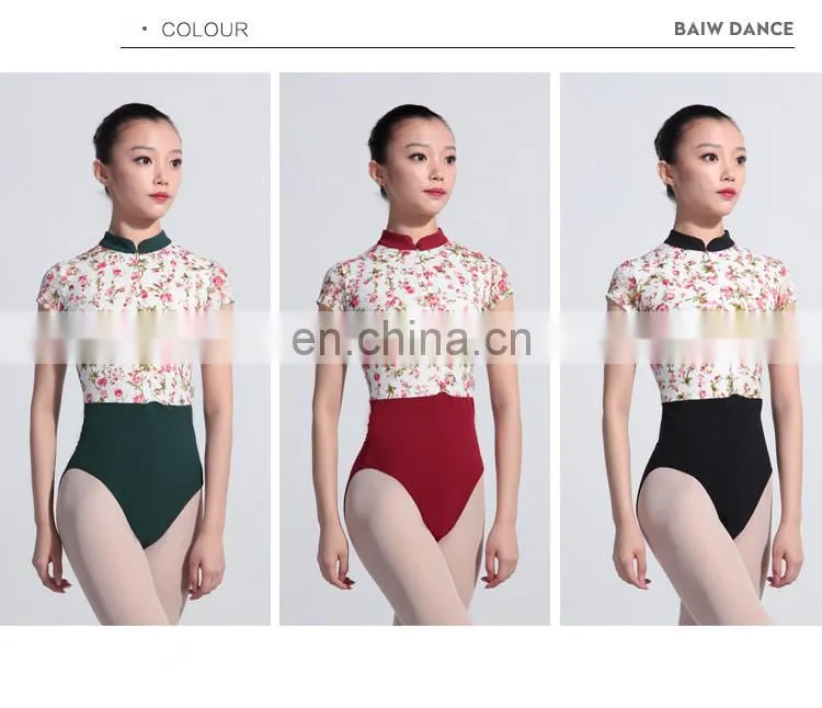 117141048 Chinese Style Collar Lace Ballet Leotard