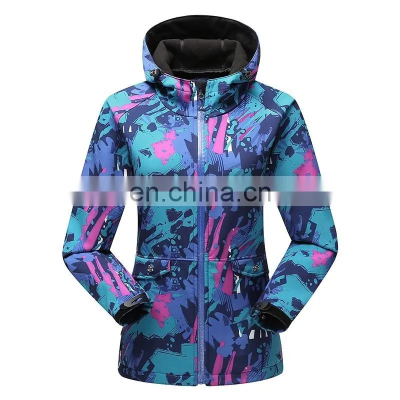 Women's hiking camping outdoor Camo jacket waterproof softshell jacket