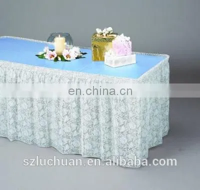 Fashion High Grade Transparent Lace Wedding Table Skirts Decoration