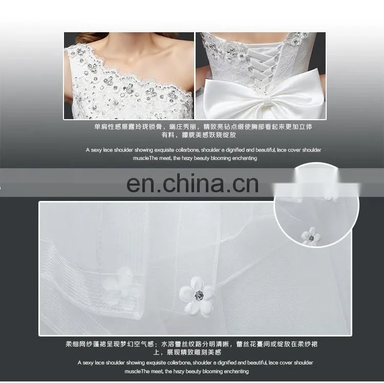 HS1631 2017 China Sexy Real Photos One shoulder Wedding Bridal Dress Vestidos