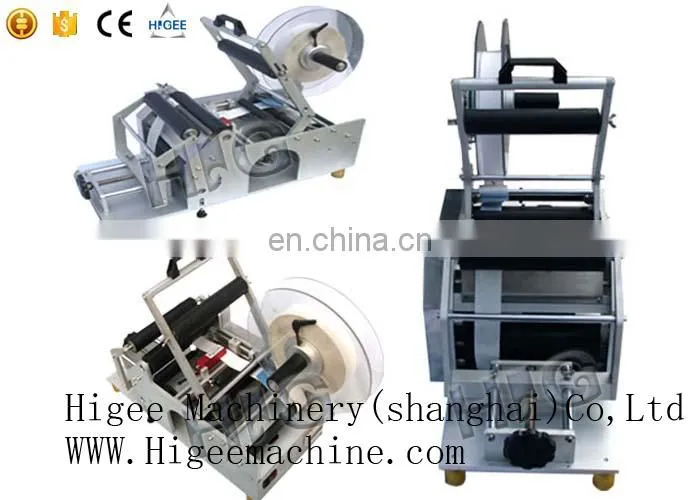 Semi-automatic round bottle label attaching Machine