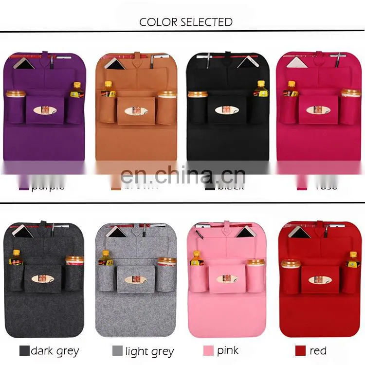 Felt car seat back organizer/ back seat Multipocket Felt Back Seat OrganizerBag