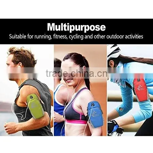 Sports Armband, Multifunctional Double Pockets Outdoor Arm Bag, Zipper Bag Gym Running Sport Workout Armband Compatible with iPh