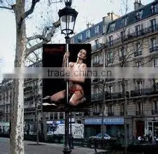 Outdoor lamppost hanging flag