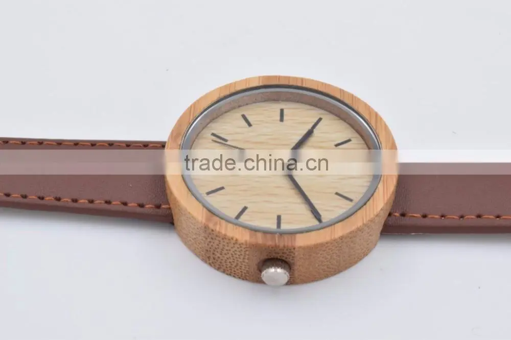 Wholesale customized personalized Fashion Wood case Watch Men Custom Logo Wrist Watch With Leather Band