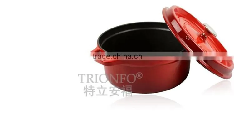 Factory price Trionfo antique cast iron red enamel pot